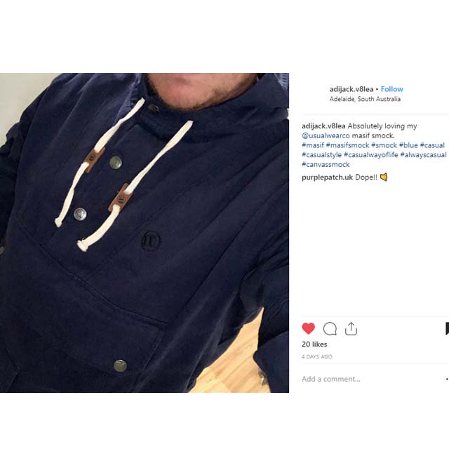 Let us know how much you love your Masif Canvas Smock
'Absolutely loving my @usualwearco masif smock.' @adijack.v8lea

#masif #masifsmock #smock #blue #casual #casualstyle #casualwayoflife #alwayscasual #canvassmock #FeelGoodFriday #fridaymotivation #FridayFeeling