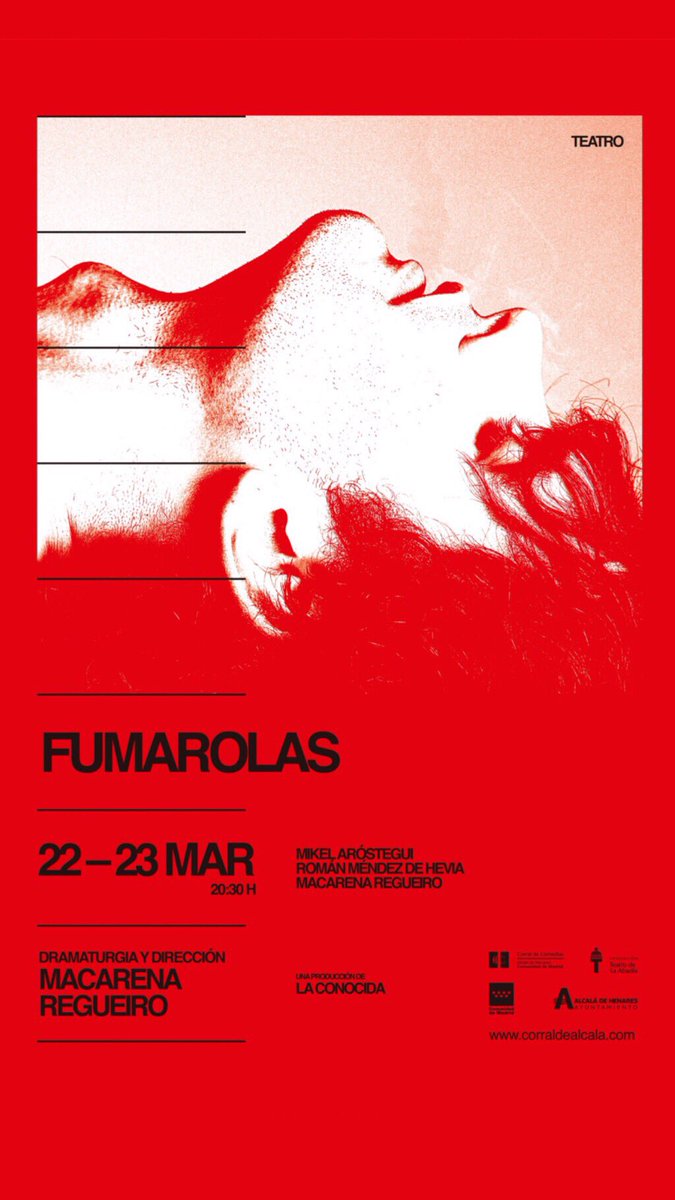 HOY, ESTRENO.
#Fumarolas <a href="/corraldealcala/">Corral de Comedias de Alcalá de Henares</a> 🌋