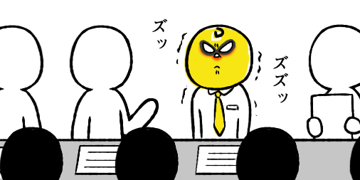 【花粉症で鼻をかみたいけど会議中なので耐えているDybe!マン】
つ、つらい…（話が入ってこない…）
#Dybe #Dybeマン #イラスト #1日1モヤ絵 