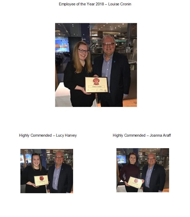 QuestGates's tweet photo. Congratulations to all the nominees of the @questgates 2018 Employee of the Year award. The winner, announced at our awards Lunch, is Louise Cronin of our CCS Division. Highly Commended goes to Joanna Araff and Lucy Harvey. Well done all! https://t.co/uWYkJ6zAQw
