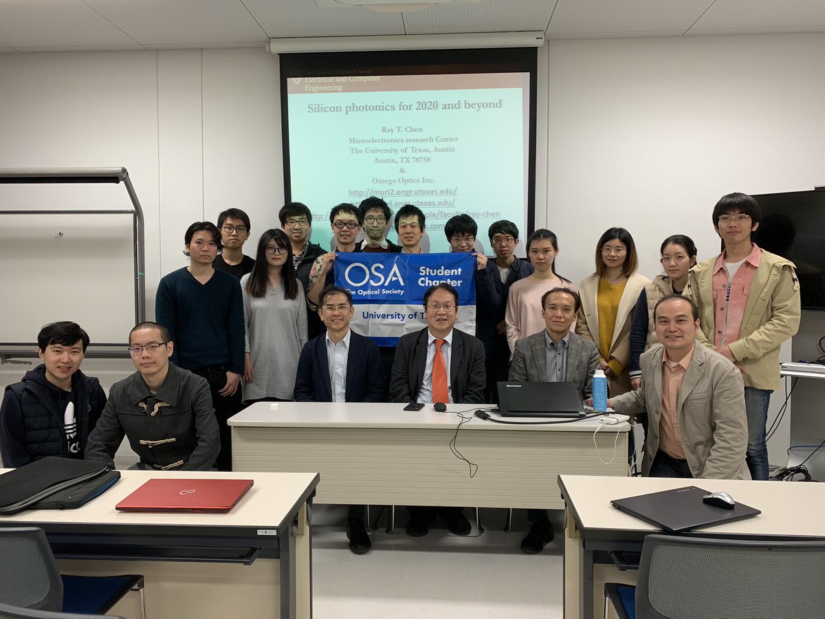 syset2000's tweet photo. Great to have Prof Ray Chen from #UTAustin to give an insightful seminar on Silicon Photonics. #RCAST #YamashitaSetLab #UTokyo_OSA_Student_Chapter https://t.co/usbzHd3ndq