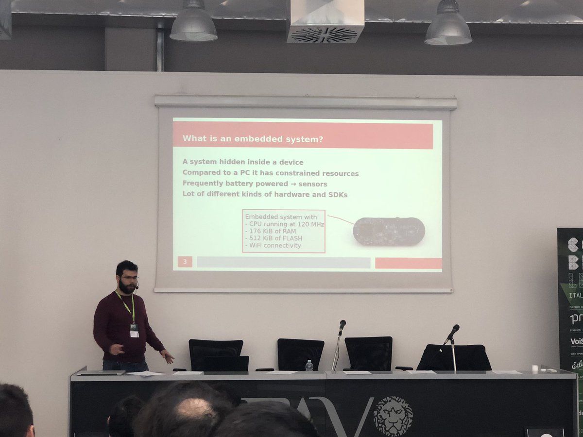 colrack's tweet image. .@Uninstall on stage talking about #AtomVM! Run #erlang on embedded systems  #elixirlang #CBLItaly