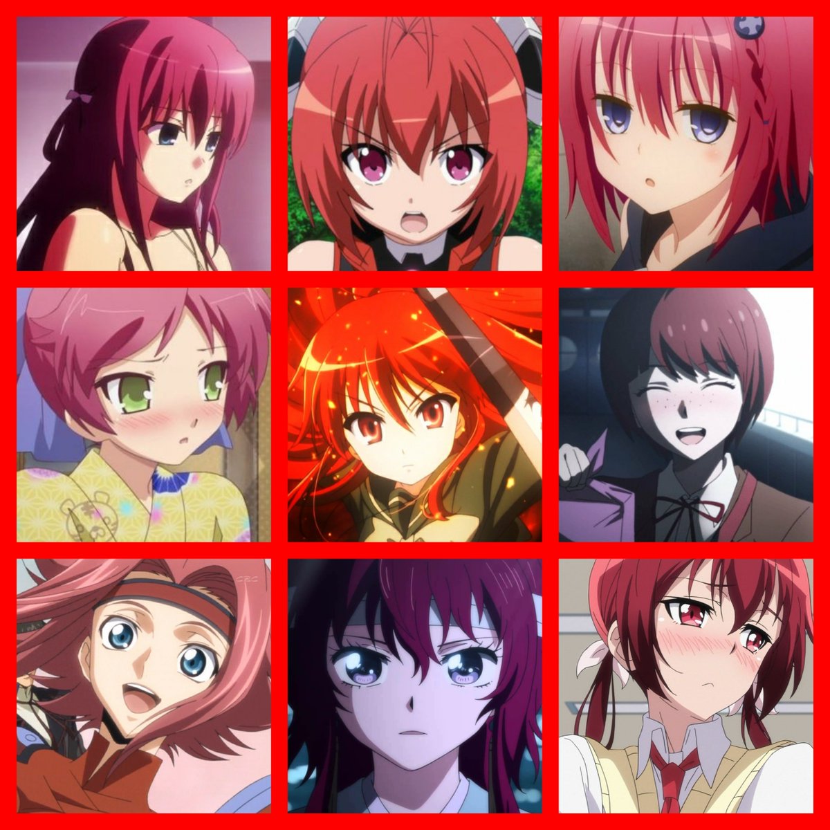 赤髪ヒロインキャラ寄せ集め(36人) 好きなキャラいたら教えてちょ