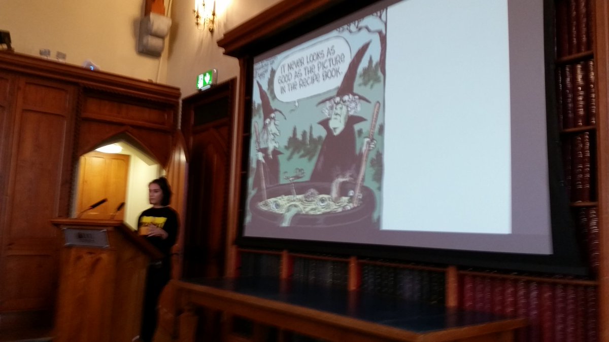 IrishEcocritic's tweet photo. Caoimhe investigates the transformation of wise women into witches, the embodiment of disorder, using Shakespeare's weird sisters. #textualities19 https://t.co/5aaoSgmkLS