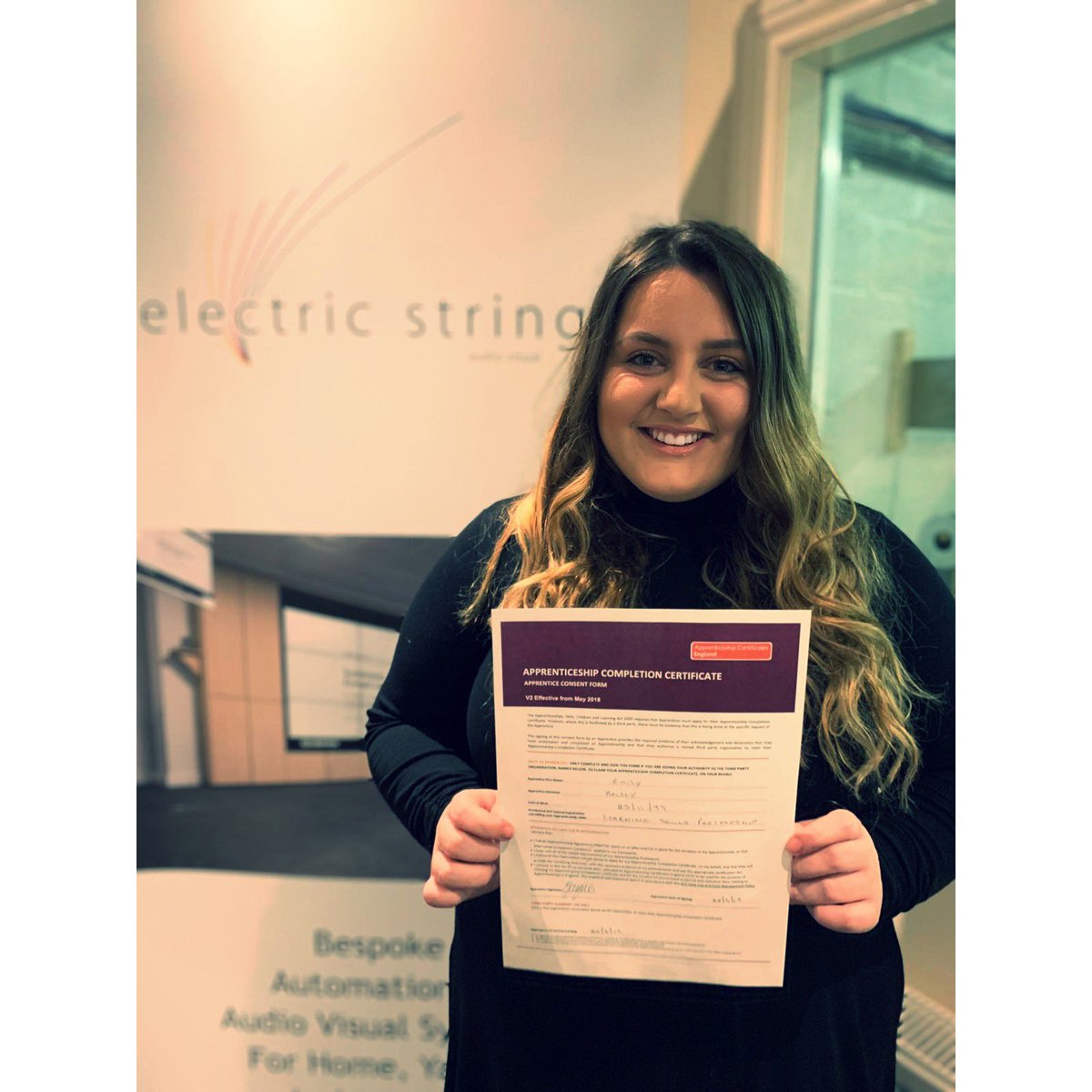electricstring's tweet image. Congratulations to Emily, our office apprentice who has completed her advanced business admin diploma after 2 and a half years of hard work. Great work Emily we are so proud! ✅🍾🎓
