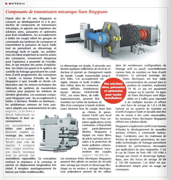 Nos nouveaux composants de  #transmissionmecanique sont présentés dans le dernier numéro de Infovrac. A lire ici : bit.ly/2Co7maH
 #industry #powertransmission #couplings <a href="/RINGSPANN/">RINGSPANN</a>