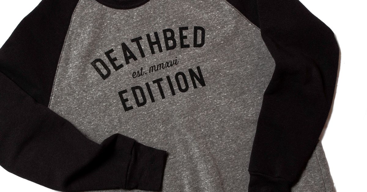 DeathbedEdition's tweet photo. Bye-bye winter! ❄👋 Our beanies AND sweatshirts are now on SALE! - https://t.co/86Aos4mq4f https://t.co/v0NsH8oi5M