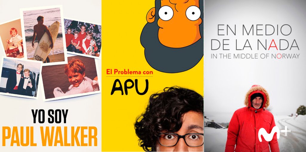 MovistarCine's tweet photo. Avance👀 | Los #Documentales📹 de abril no te van a dar descanso: #YoSoyPaulWalker sobre el desaparecido actor, #ElProblemaConApu sobre la polémica racial del personaje de Los Simpson, #EnMedioDeLaNada sobre el cantante de @lahabitacionroj, #Kaiser...
➡️https://t.co/PNQRfcgfmL https://t.co/9qhy9R0Xyn