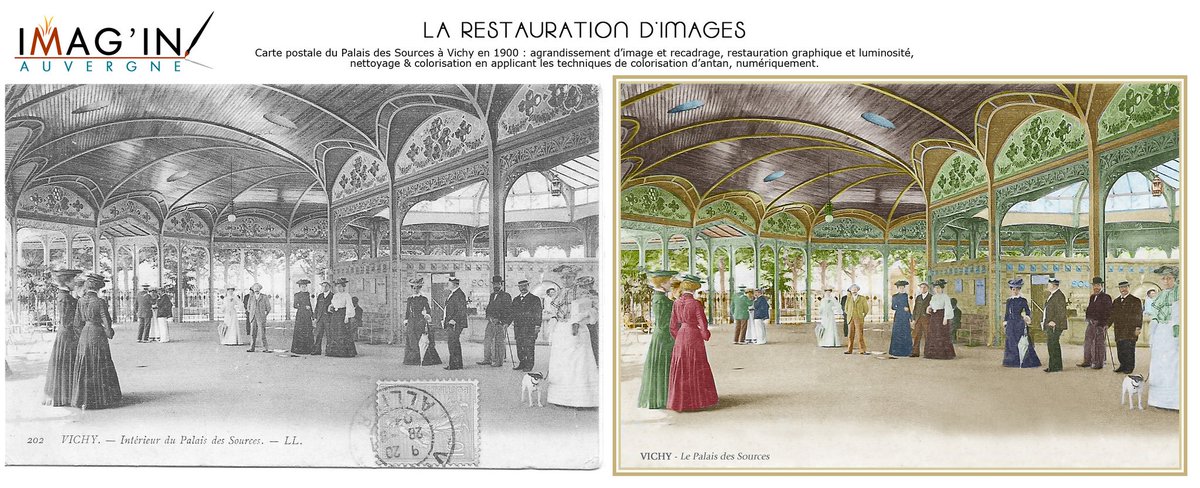 Pixellerie_Cine's tweet photo. Le travail de IMAG'IN AUVERGNE : aujourd'hui, le Palais des Sources de @VilleDeVichy en 1900.
#Auvergne #Vichy #patrimoine #photographie https://t.co/4OsFmf4s1s