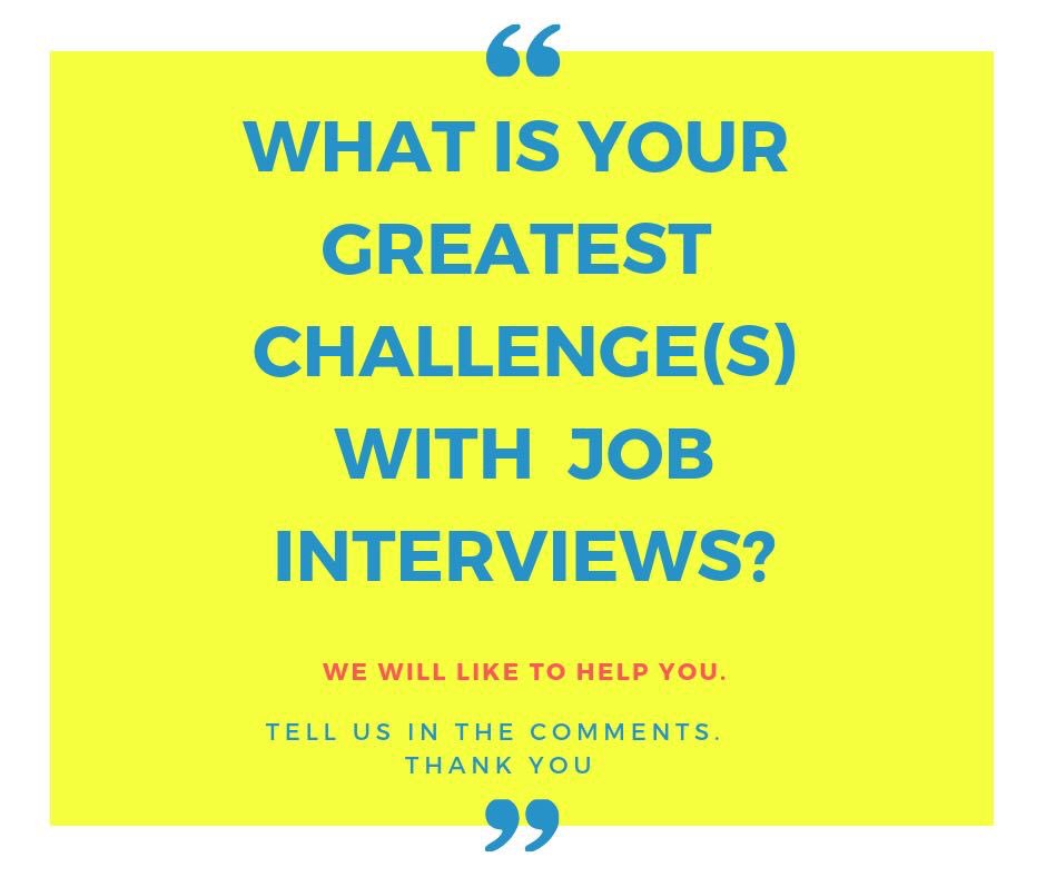 SPECConsult's tweet photo. What is your greatest challenge at job interviews? https://t.co/pNCvUeYI9n