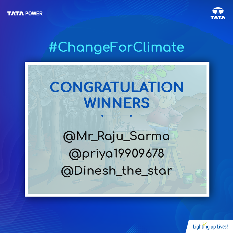 ClubEnerji's tweet photo. Congratulations to the winners of #CaptionItContest - ##ChangeForClimate. Kindly message us your complete address. 
@Mr_Raju_Sarma
@priya19909678
@Dinesh_the_star https://t.co/9YYhoj6A8I
