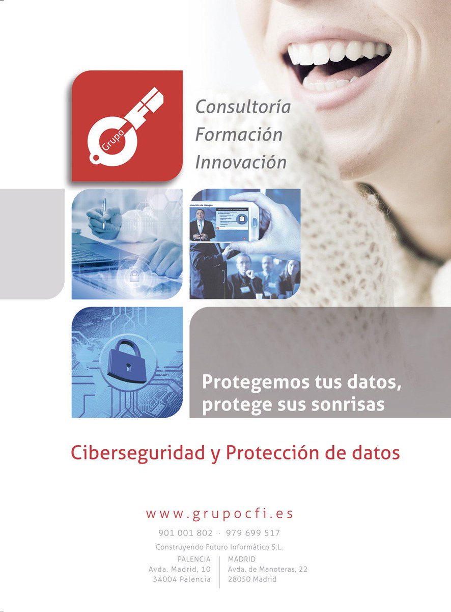grupocfi's tweet photo. Estos días se está desarrollando en #Palencia el XI Congreso Nacional de la Sociedad Española de #Odontología #Infantil, es un placer formar parte de él como #patrocinadores. #SEOII #proteccióndedatos #ciberseguridad https://t.co/6kfh5up2Pr