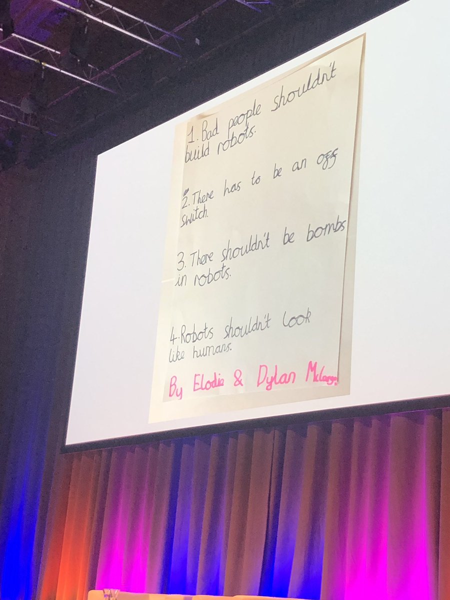 GillianDoc's tweet image. Fabulous rules for AI Robots from @RobMcCargow children!  @DataFest_ #DataTogether