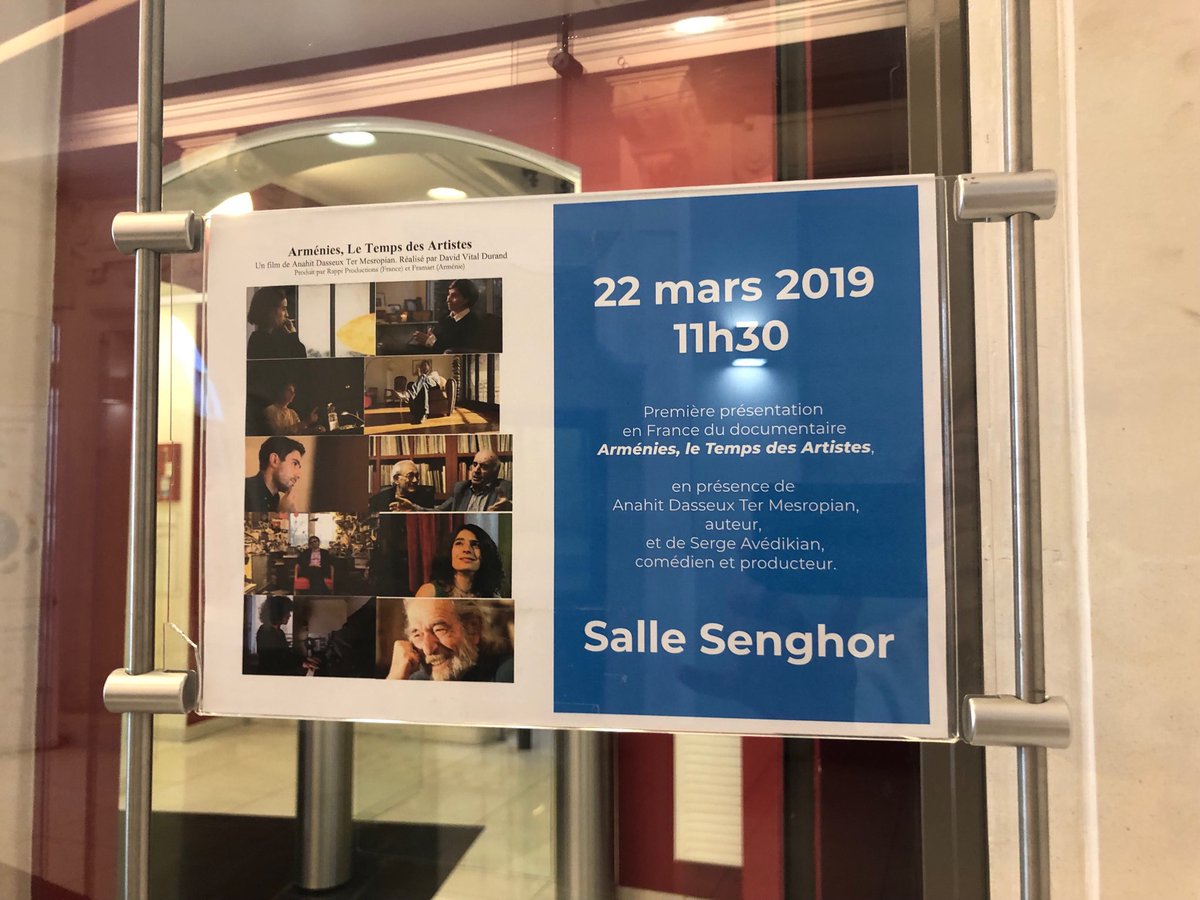 vtaveau's tweet photo. .⁦@OIFfrancophonie⁩ #mon20mars projection ce matin du documentaire « Armenies le temps des artistes » pour la 1ère fois en France au siège #Francophonie en présence Administrateur Adama Ouane, des auteurs,  réalisateurs producteurs et nombreux invités ⁦@GAFFrance⁩ https://t.co/jT8zxrIir9