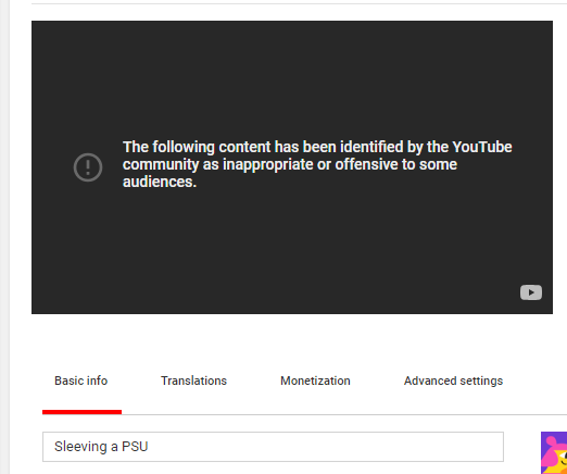 CpuModder's tweet photo. Excuse me WoT.... a video about making a pc part look good is inappropriate or offensive.... sure thing @YTCreators  @YouTube :/ https://t.co/S9xqXkzew1