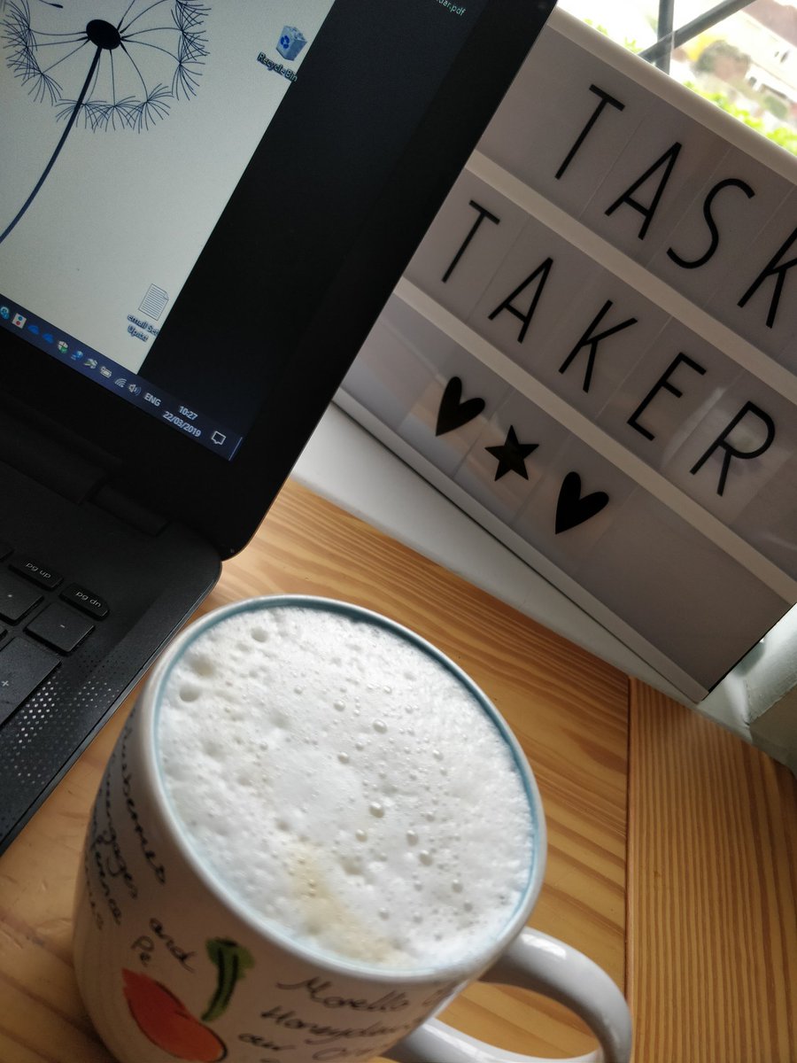 TaskTakerVA's tweet photo. Home made latte break.  Not as good as when I ran my coffee shop but good enough. https://t.co/pT6je7LI31
