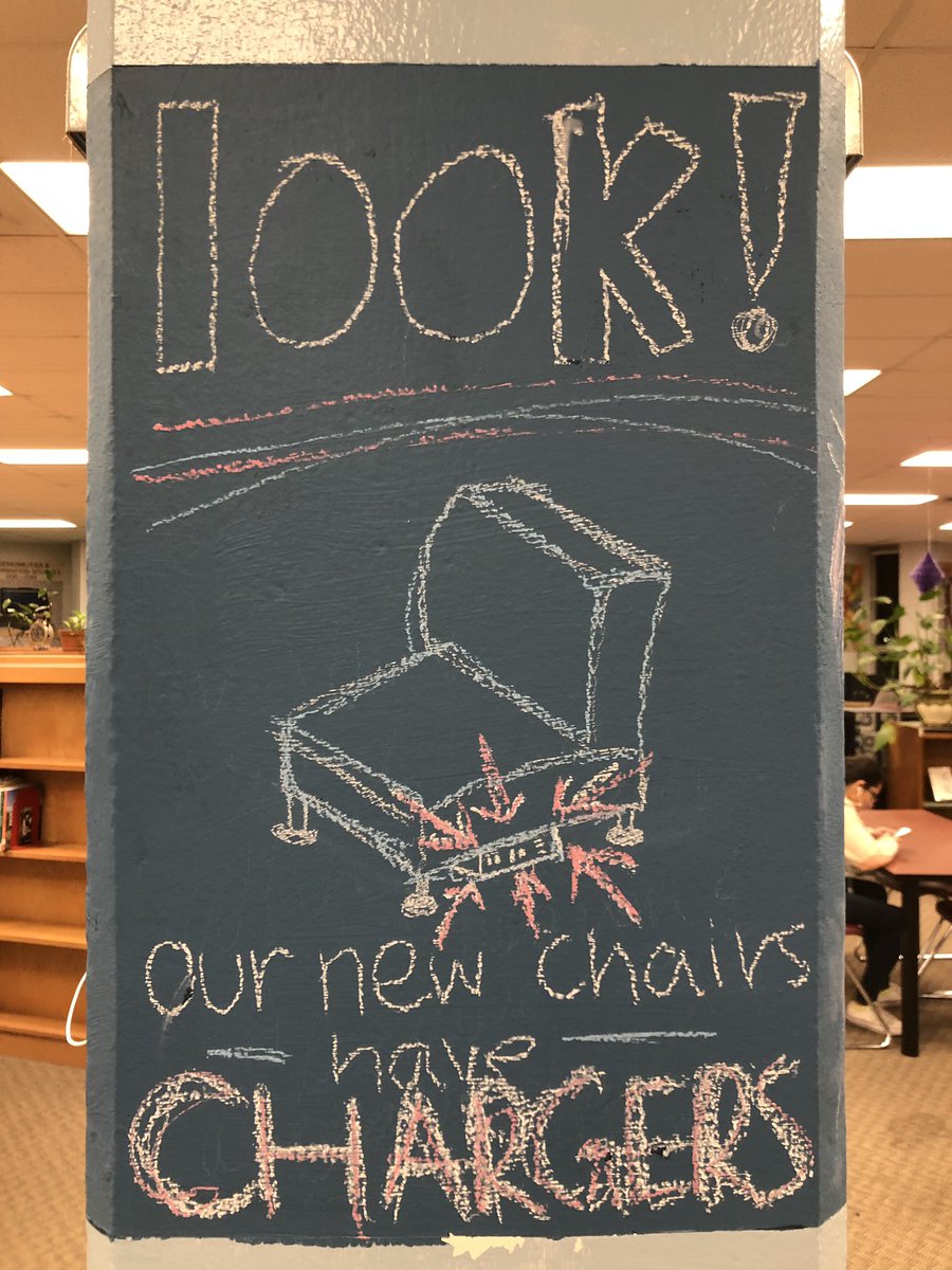 BruinsLibrary's tweet image. Thank you @Bruin_Principal the new library chairs are a hit! @Lmr777Lynn @lmsjanlan #futurereadylibrary