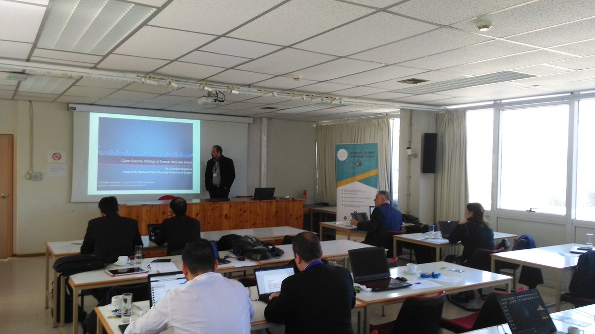 saintprojecteu's tweet photo. During the 2nd session we enjoyed the presentations of Mr. L.Maglaras, Mr. D.Mitropoulos &amp; Mr. A.Grigoriadis.  #greek #cybersecurity #operations #saintprojecteu https://t.co/kyapkEPjNO