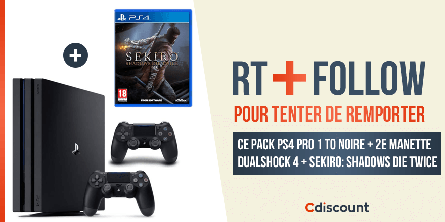 🎁 #Concours

👉 Tentez de remporter ce pack pour la sortie de #Sekiro : Shadows Die Twice : bit.ly/2Od2dqu !

🔸 Pour tenter votre chance : 
1) #RT ce tweet
2) Follow <a href="/Cdiscount/">Cdiscount</a>

TAS 28/03