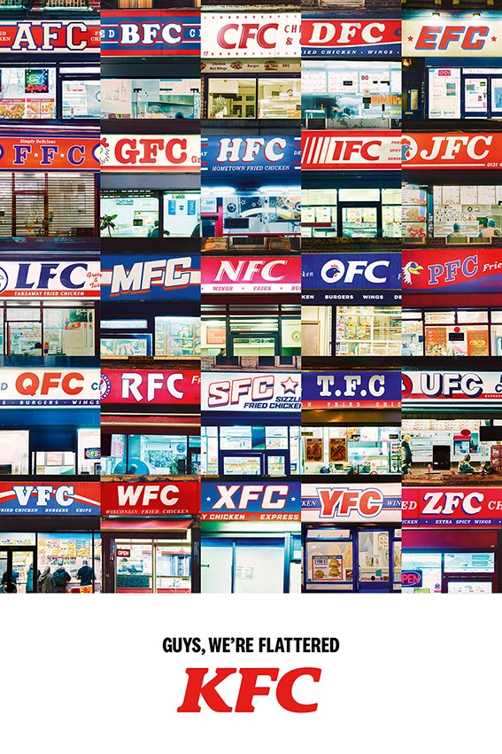 famouscampaigns's tweet photo. KFC cheekily calls out chicken shop imitators in latest campaign
https://t.co/sMEy5TDMPS https://t.co/Sj5tDxCzcD