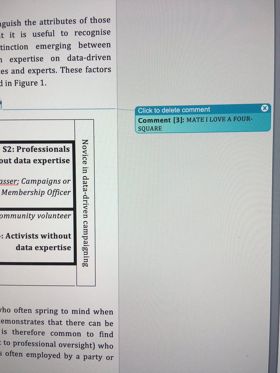 KateDommett's tweet photo. You know youβve asked the right person for feedback on a paper when they leave comments like this..... β¦@sampowerβ© #microtargetting #datadrivencampaigning https://t.co/SLAHLqvCIQ