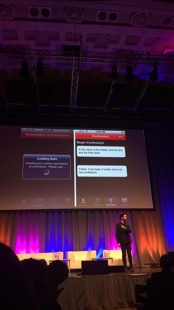 FutureXGlobal's tweet image. Confession app anyone? 

...with tools to help you track your sins. 

Maybe technology has gone too far 🤔

@danielsusskind at #DataFest19 #DataTogether
