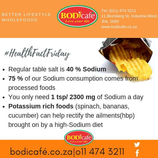 bodicafe1's tweet photo. #HealthFactFriday ,another great health fact to help keep you from being too salty 😉 https://t.co/MEcSZQEzgw
