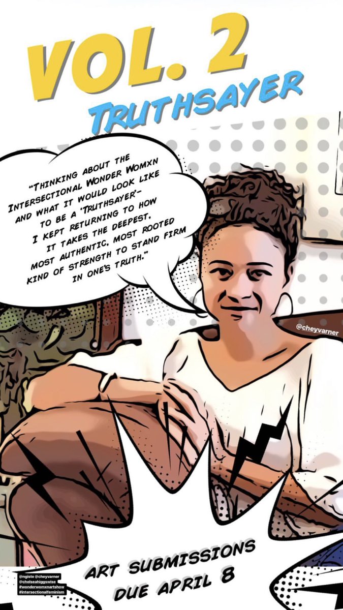 ChelseaWiseRVA's tweet photo. May 23 at #StudioTwoThree is the Intersectional Wonder Womxn Art Show is back 🙌🏾 Cheyenne Varner is the featured poster artist for vol2 &amp; we’re so excited she said yes! Artist submissions open until 4/8! Please pass this around &amp; buy a $10 ticket to support #SafeHarborRVA #RVA https://t.co/cInraFN2Yo