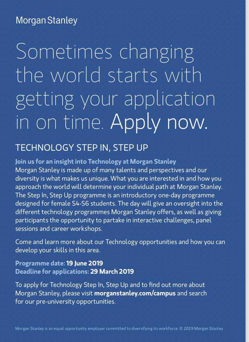 Fantastic to be working with <a href="/MorganStanley/">Morgan Stanley</a> again on their "Step In, Step Up" programme, looking forward to sixth formers winning places this summer.