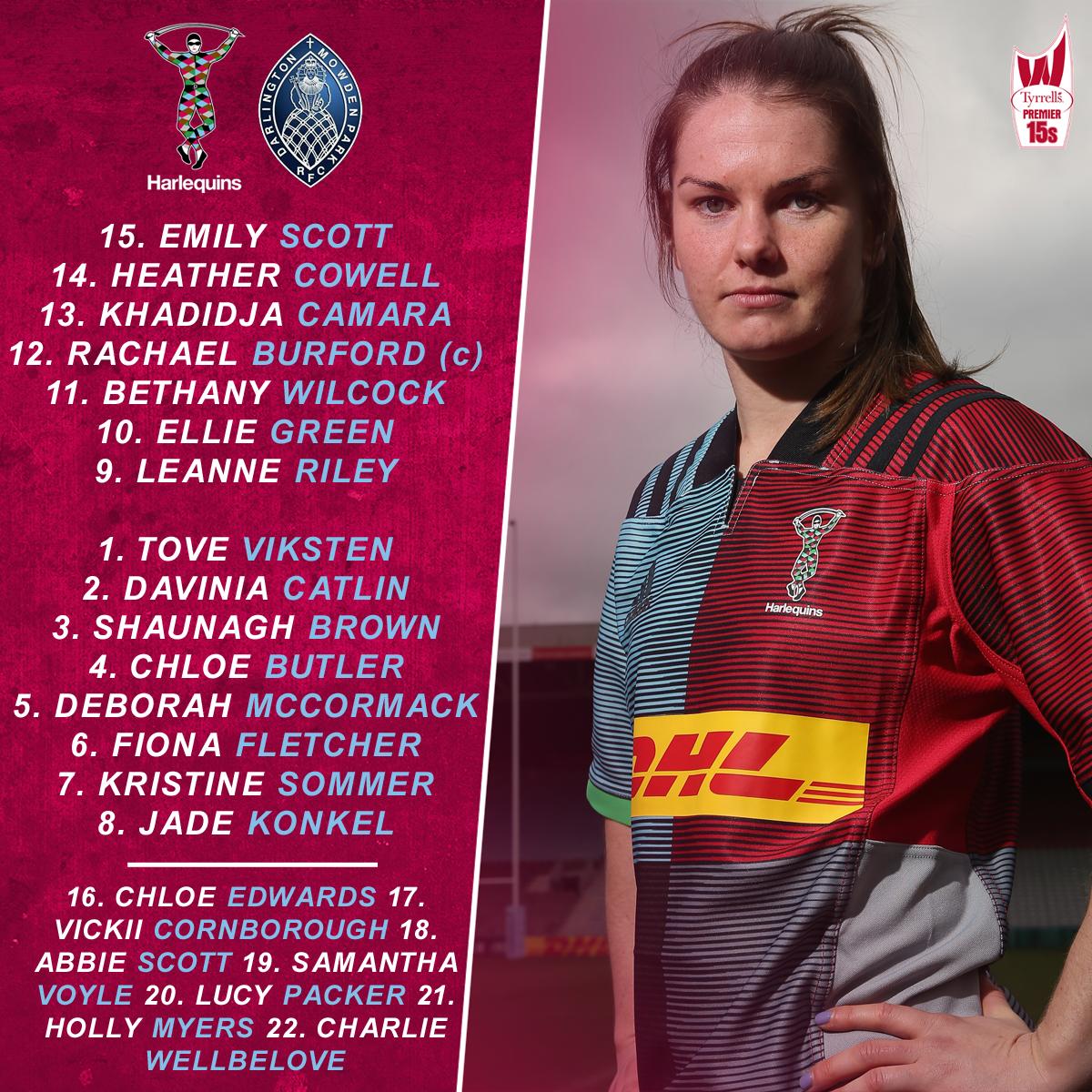 HarlequinsWomen's tweet photo. 🚨 TEAM NEWS | Here are your Harlequins Ladies squads to face @DMP_Sharks at Surrey Sports Park on Saturday in the @Premier15s and @Tyrrells Development League (kick-off: 14:00) 

📲 Full Story:  https://t.co/jBvHv9s1zf

🃏 #COYQ | #HARvDAR https://t.co/6JQ8PN9aj0