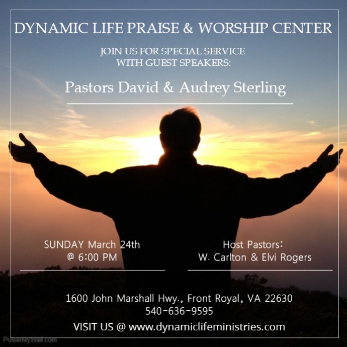 Dynamic_LifeMin's tweet photo. Join us this weekend!
Plus a special service with Pastor David Sterling will be Sunday evening at 6:00 p.m. https://t.co/DdJrbUPTrA