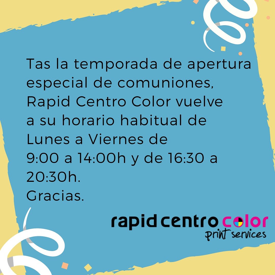 rapidcentro's tweet photo. #Murcia #impresiondigital #impresion #horario https://t.co/4OZBHJLUJ5
