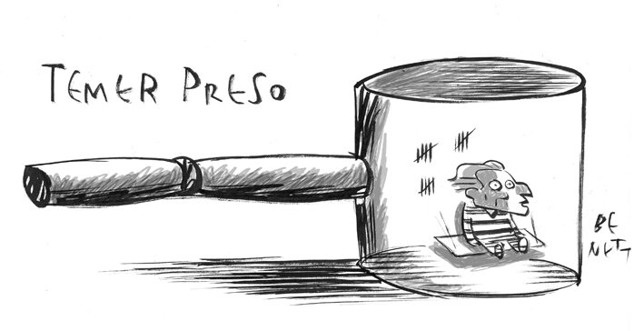 Resultado de imagem para temer preso charges
