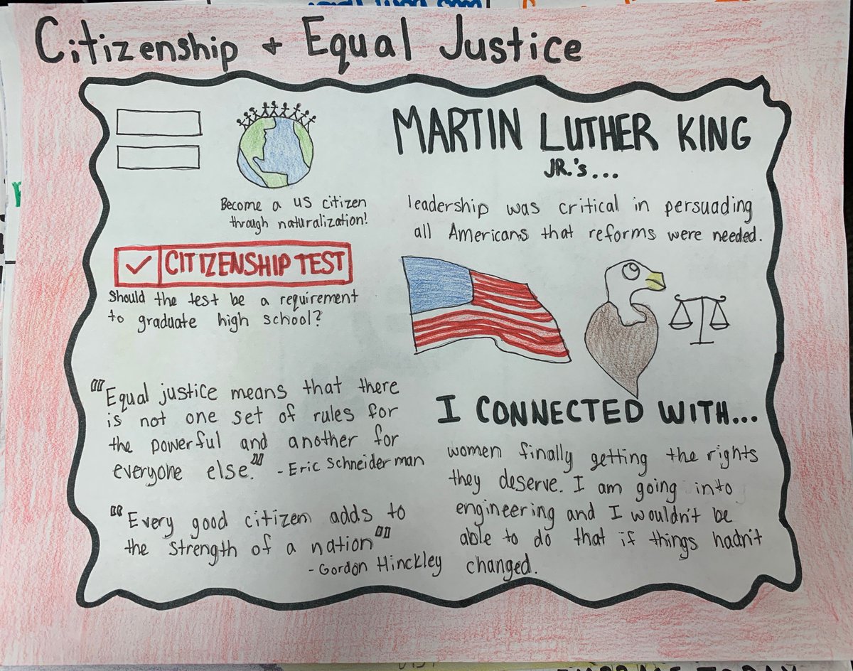 NicoleHildy's tweet photo. Today, Civics students turned in their One Pagers over Citizenship. They never cease to amaze me. #onepager #civics #srchuskies #citizenship https://t.co/A0s1RiGDs4