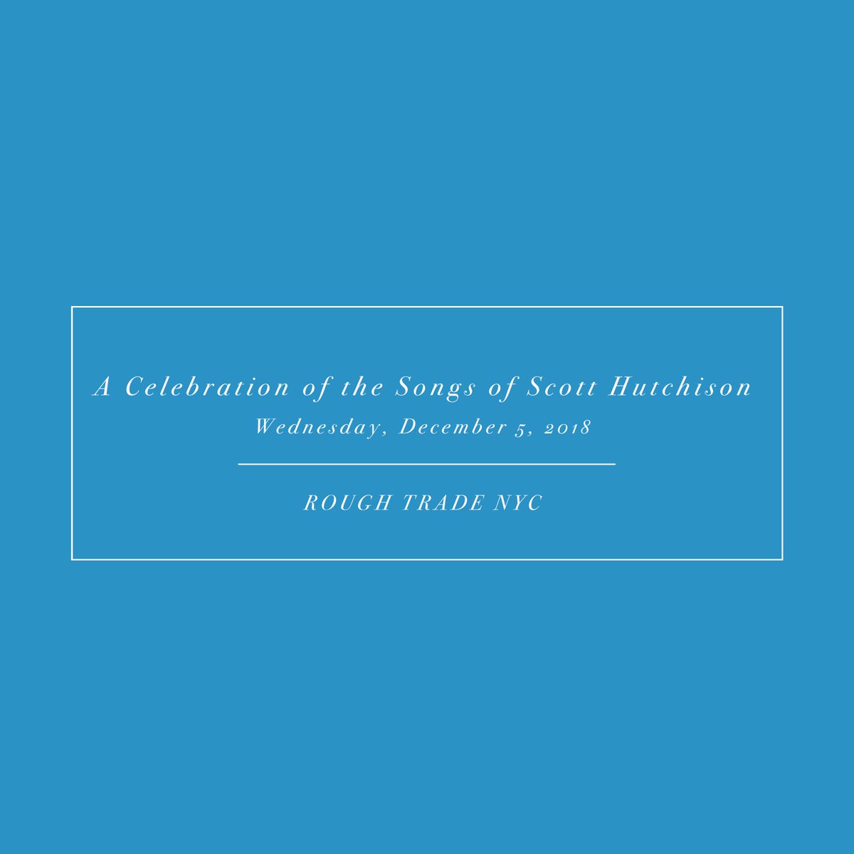 CanvasbackMusic's tweet image. On December 5, 2018 we celebrated the songs of Scott Hutchison at @RoughTradeNYC . Recordings from this event are now available to all. You can listen here lnk.to/ACTSOSH_sc  or download the songs here lnk.to/ACTSOSH #TinyChanges @FRabbits