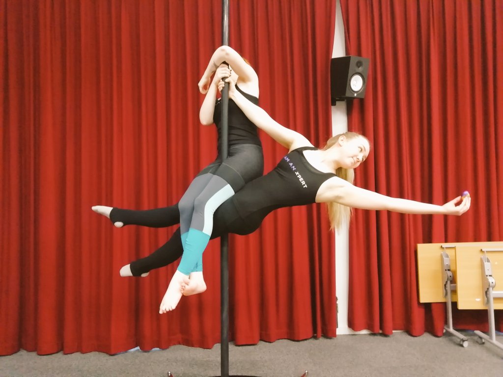 AberAerial's tweet photo. Giving the bank robbers of @BankRobberyPlay a run for their money in today's pole session recreating this scene from such a brilliant play! @mischiefcomedy #acomedyaboutabankrobbery #uncleburrito #playonapole @theatre_direct https://t.co/6sMODJwJil
