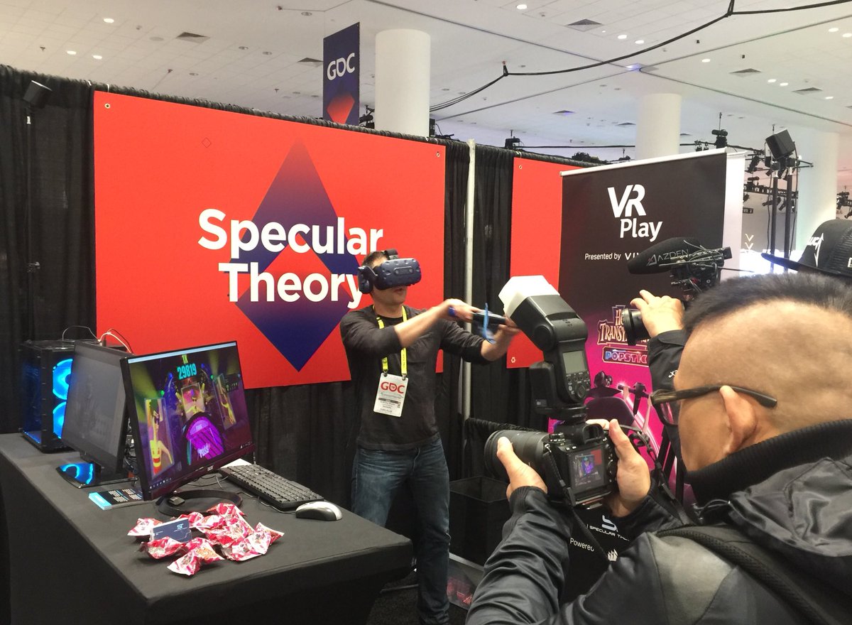 popsticvr's tweet photo. Last day at #GDC19 ! Pop by the @Viveport #VR Play Area and play some @popsticvr 🎉 https://t.co/ENcsxWKt3c