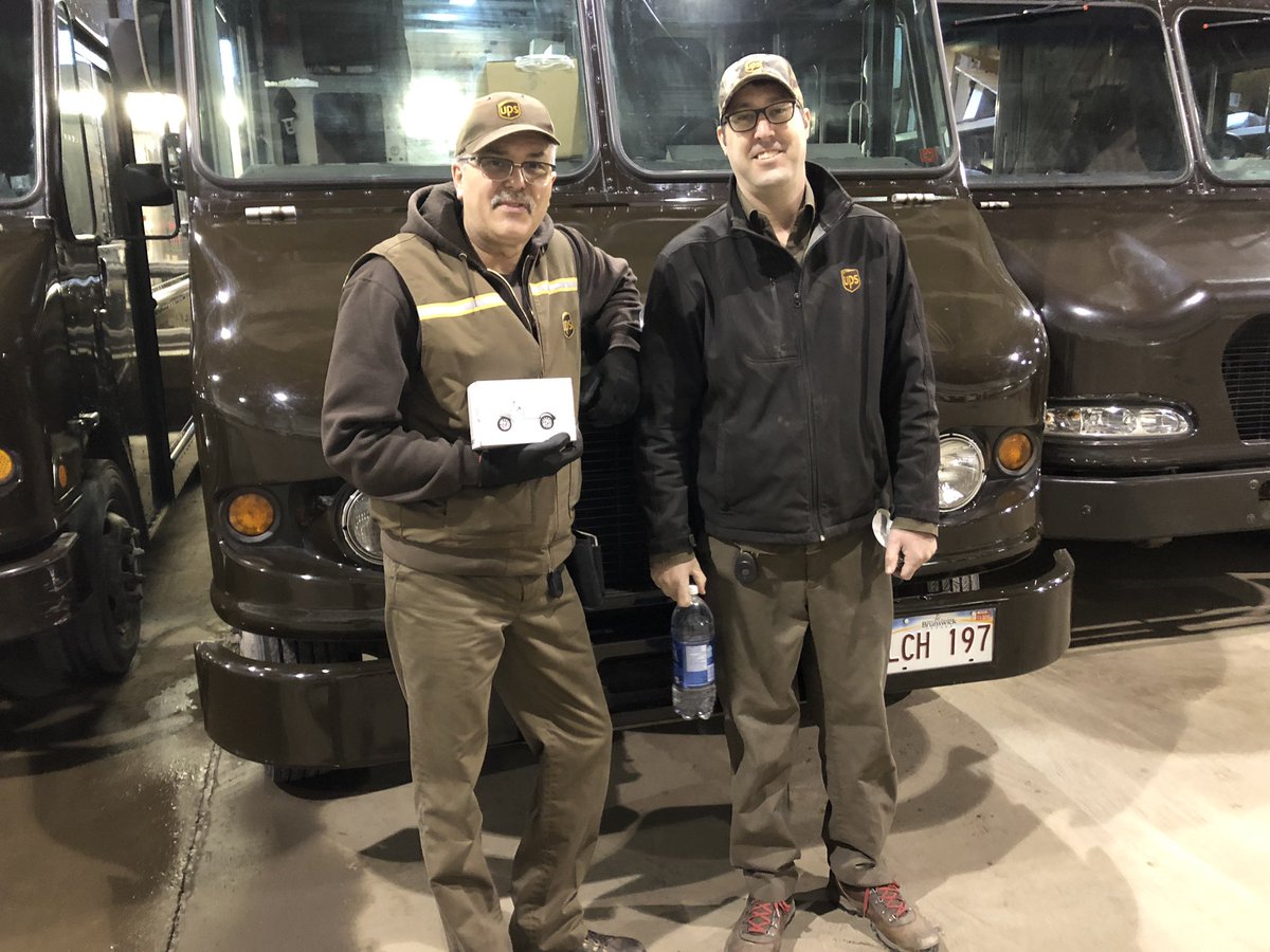 Moncton f/t drivers Jeff Leblanc and Elton Arseneau show off their new UPS swag after having their names drawn in recognition for perfect results on a previous CHSP intersection audit. Great job fellas!  <a href="/AndreasHartung3/">UPS Atlantic Canada CHSP</a> <a href="/AGrandillo/">Moncton CHSP Team</a> #CanadaSafetyCup