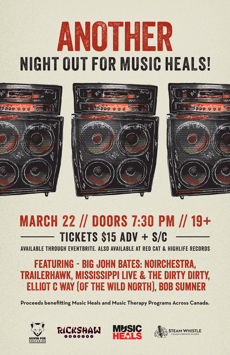 RickshawTheatre's tweet photo. @ThePRPress
TONIGHT March 22 The Rickshaw & #SteamWhistle Present #NightOut4MH w/ #BigJohnBates #TrailerHawk #BobSumner #ElliotCWay (of #wildnorthband) & #mississippiliveandtheDirtyDirty
INFO: https://t.co/IQckGN1NcN
TICKETS: https://t.co/HpZsTYLeV4 #RedCatRecords #Highlife https://t.co/H4FLFXbMi5