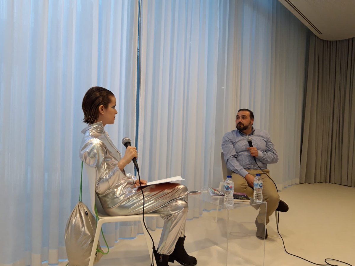 LaNeta_Cultural's tweet photo. En el marco de la Semana de la Cultura Digital, las #Robotinas entrevistan a @prensa14. Sigue esta conversación en las páginas @MGC_UC3M y @RobotinasSCD #SCD19 #MGC16ed #UC3M https://t.co/N5d35FAccb