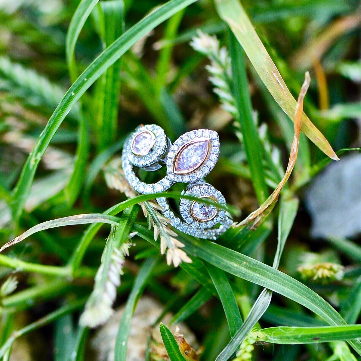Do you have a princess in your life? She would LOVE a #TiaraRing! This jewelry piece is made from PINK diamonds, and in a delicate setting that looks like a miniature tiara on the finger, this would make a great right hand ring or even engagement ring 😍 #SanDiegoJeweler