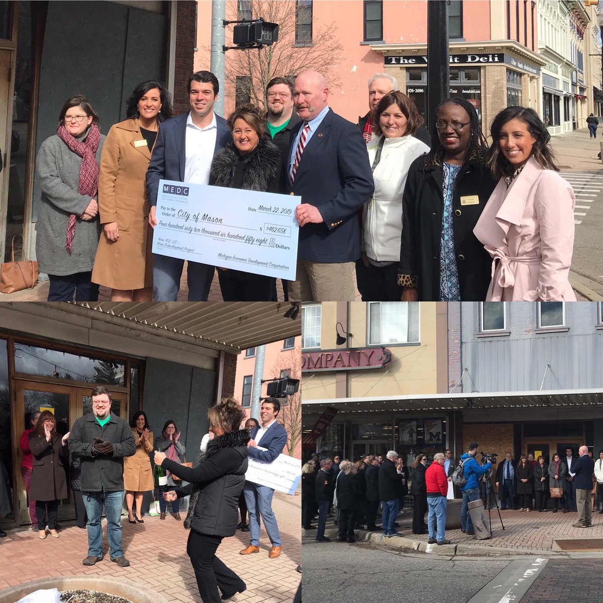 Great day for Mason thanks to Teresa Kean and all of the partners that will make Building 402 happen, especially the <a href="/MEDC/">Michigan Business | MEDC</a>, <a href="/Dart_Bank/">Dart Bank</a> and <a href="/HUDgov/">Department of Housing and Urban Development</a> CDBG funds!