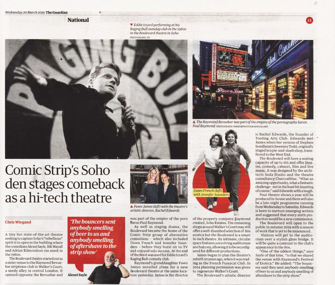 What an exciting week this has been, getting mentioned in The <a href="/guardian/">The Guardian</a> and The London @EveningStandard for our thrilling work with @CharcoalblueTC on <a href="/BoulevardSoho/">boulevardsoho</a>