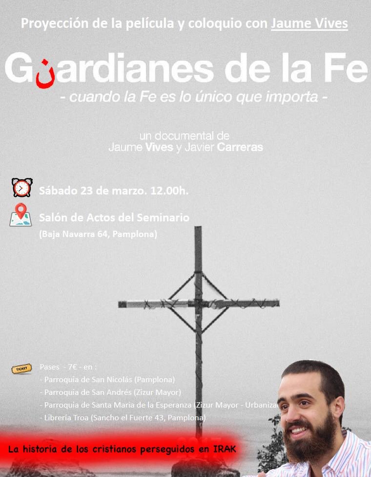 Os mando saludos desde Pamplona 😀👋
Mañana a las 12h nos vemos en la proyección de @GuardianesFe 🎥🙏
