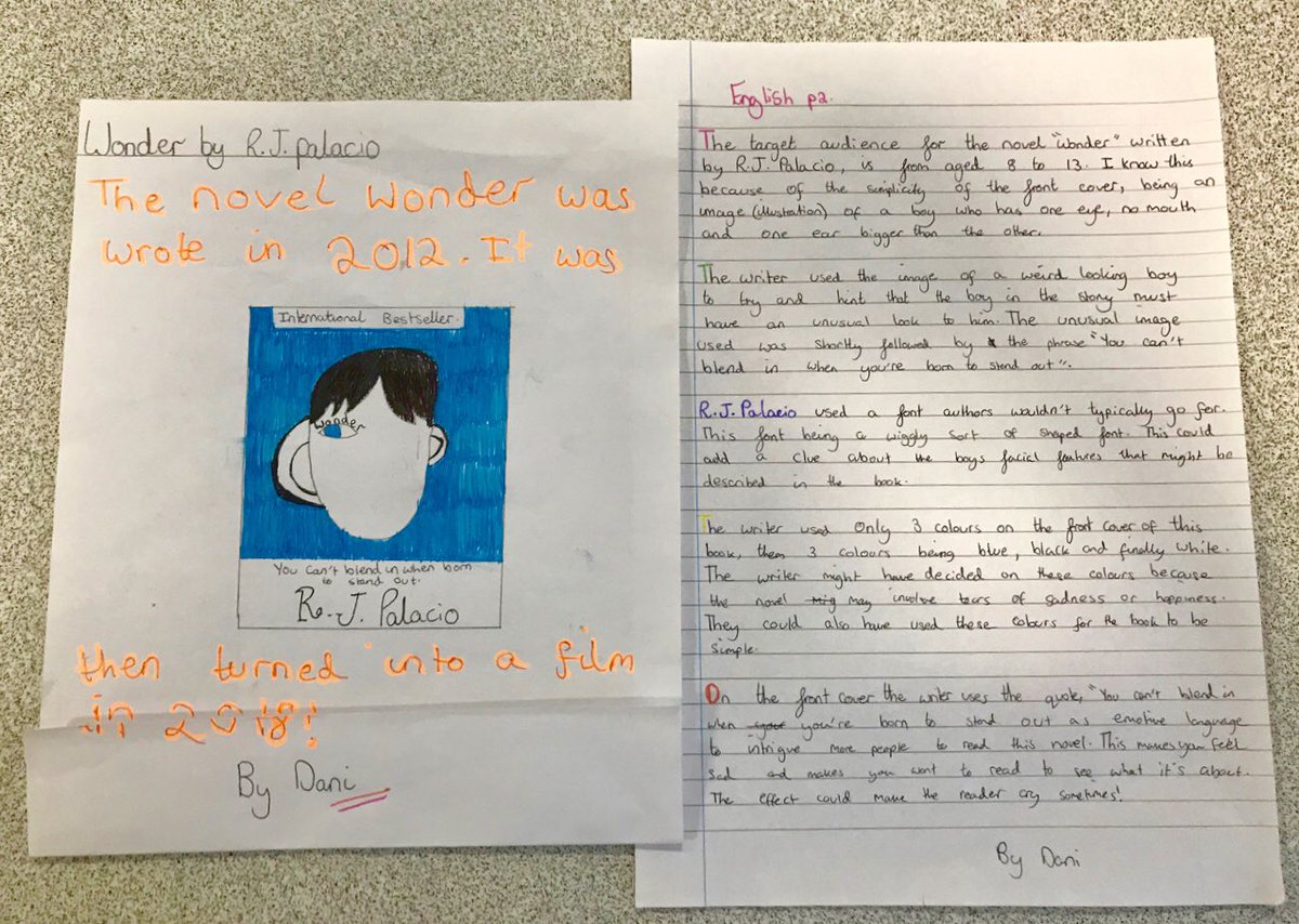 MortimerCC's tweet photo. Well done to Dani in Miss Nixon's Year 7 English class. You have blown me away with this fantastic homework effort. #wowfactor #impressed #aimedhigh https://t.co/lT484PwcgV
