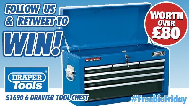 Perfect for keeping your tools organised! FOLLOW US &amp; RT for a chance to #Win this awesome Draper Tool Chest. #FreebieFriday #giveaway T&amp;Cs Apply. #Competition ends Monday 25th March 2019 at 4pm.