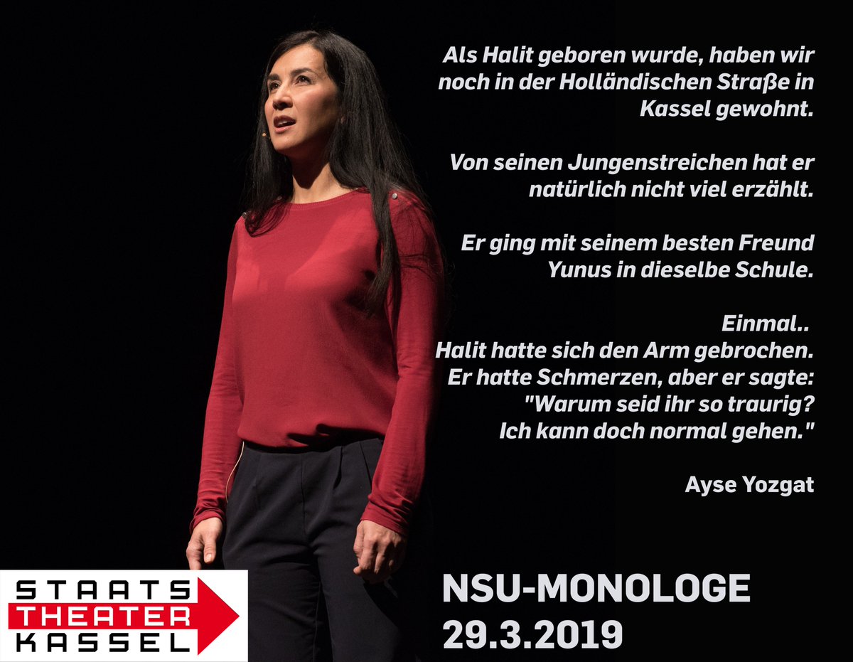 facebook.com/events/1527201…
29.3. <a href="/StaatstheaterKS/">Staatstheater Kassel</a> #nsu #Rassismus