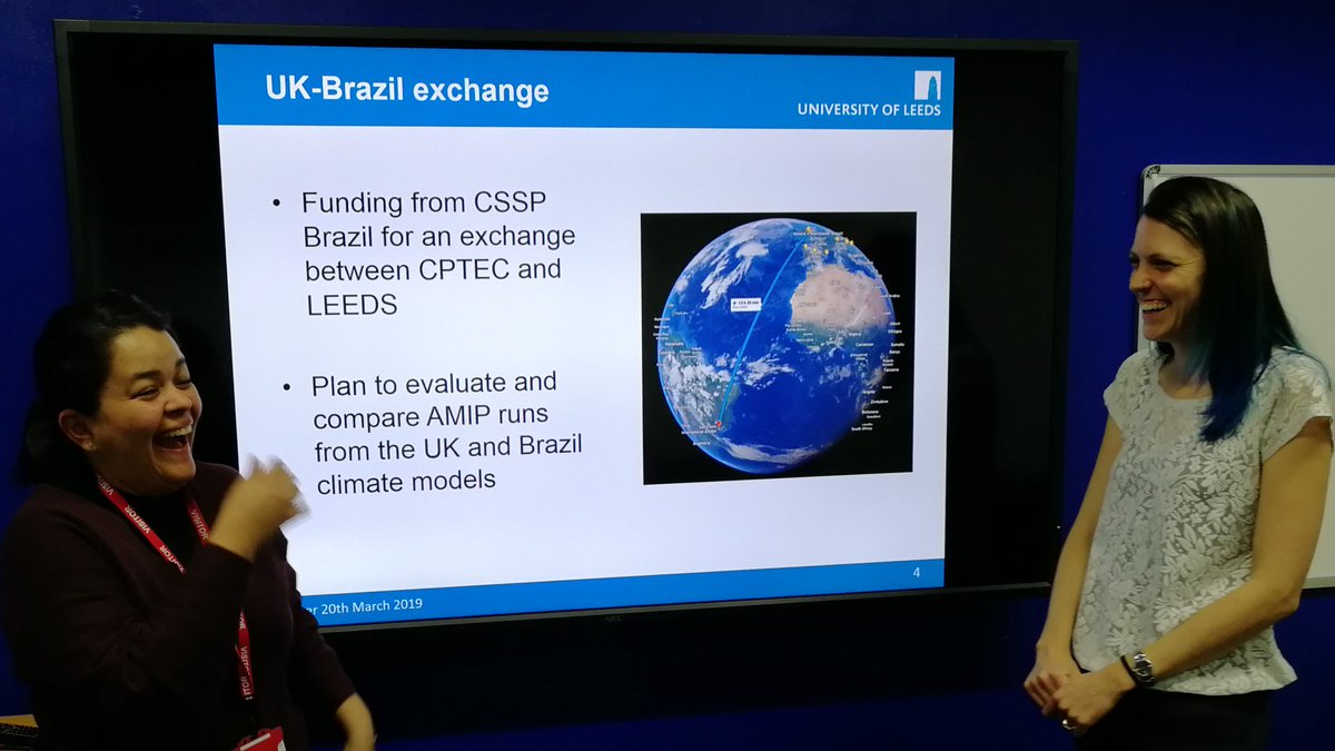 MetOffice_Sci's tweet image. This week, Dayana Castilho (@inpe_cptec) &amp;amp; @JessTreeBaker (@UniversityLeeds) visited @MetOffice as part of a @NewtonFund #CSSPBrazil research exchange - aiming to share model evaluation tools to evaluate &amp;amp; compare output from UK &amp;amp; Brazil #climatemodels 👉bit.ly/2JxYhlL