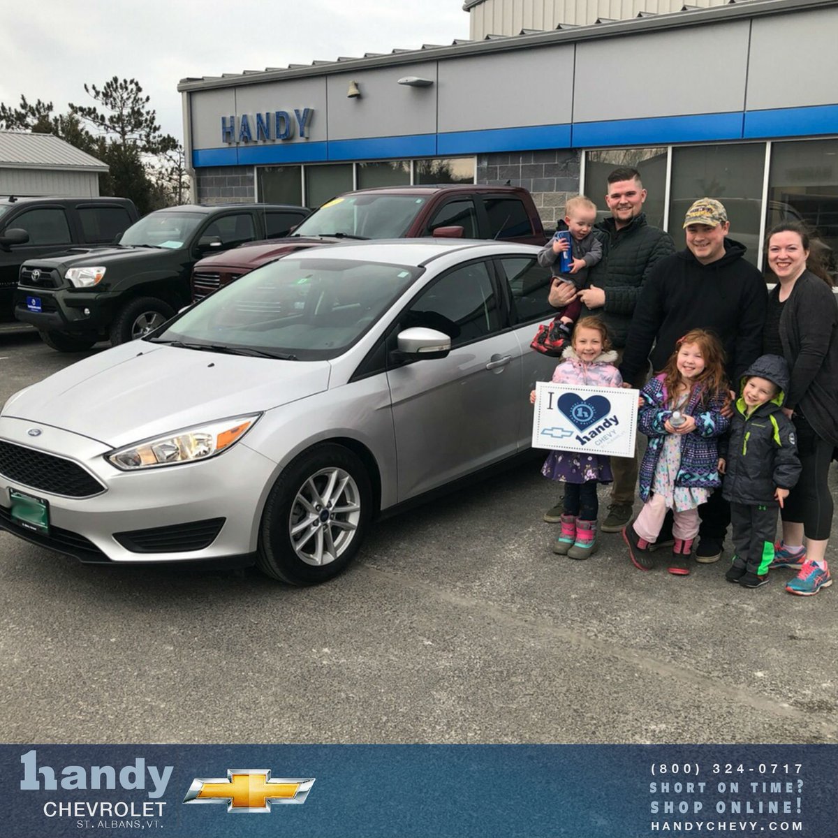HandyChevrolet's tweet photo. Steven and Katherine with their 2016 Ford Focus from Matt Artus. We had the entire family there and we had a blast setting you up with the car. We also took a short tour of the dealership. Thank you for your loyalty.#HandyChevrolet #Shortontimeshoponline https://t.co/hPcLIV3uuG