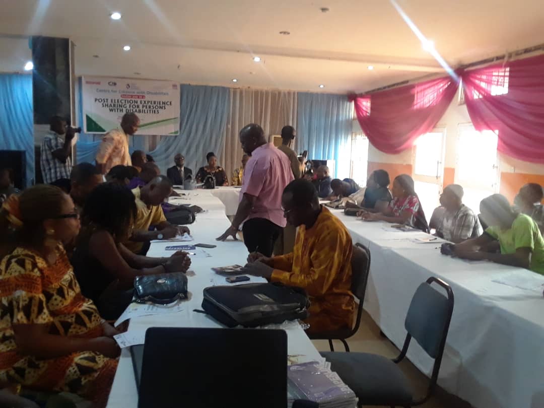 CCDNigeria's tweet photo. @CCDINigeria hosts Post Election Experience Sharing for Persons with Disabilities in Enugu state.
#EVA4PWDs #Upright4Nigeria #NigeriaDecides2019
@Upright4Nigeria @inecnigeria @ActionAidNG @ActionAid @CCSImpact @Udomoi @DOanyaele https://t.co/8OzHbZlzso